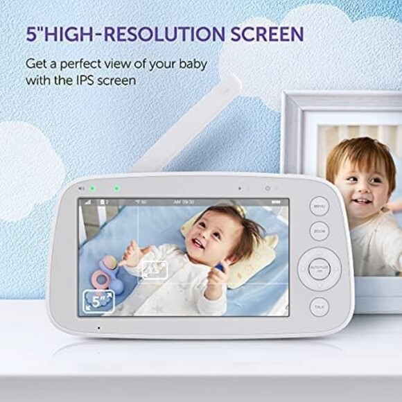 Hipp Baby Monitor, 5" 720P Video Baby Monitor with Pan-Tilt-Zoom Camera (1144) - Picture 8 of 8